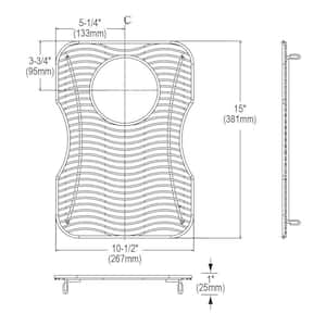 Lustertone 15 in. x 10.5 in. Bottom Grid for Kitchen Sink in Stainless Steel