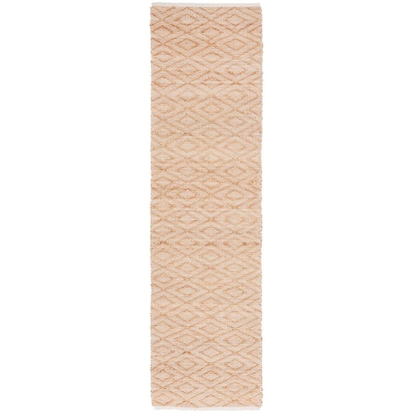 Natural Fiber 2 ft. x 9 ft. Natural Geometric Runner Rug