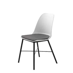 Tampa White Modern Dining Side Chair with Cushion Seat (Set of 2)