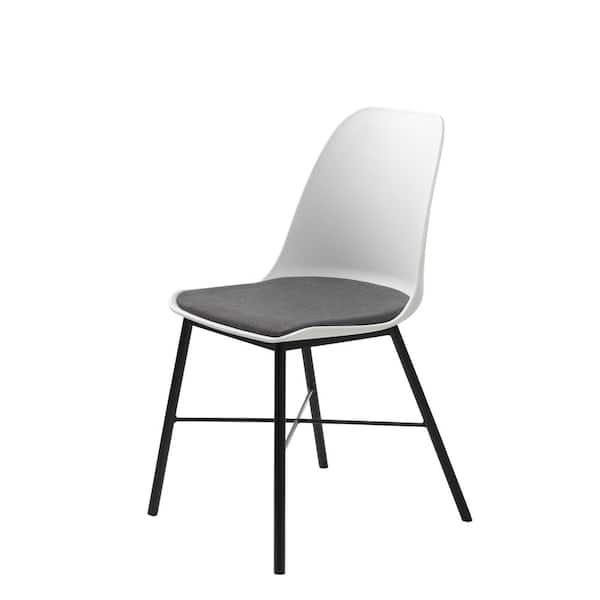 Nyhus Tampa White Modern Dining Side Chair with Cushion Seat (Set of 2)