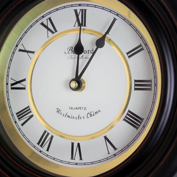 Bedford Clock Collection Contemporary Black Round Wall Clock