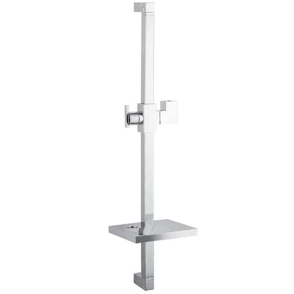 Kingston Brass Square 24 in. Slide Bar with a Soap Dish in Polished Chrome