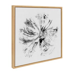 "Black and White Abstract Flower" by Mentoring Positives, 1-Piece Framed Canvas Abstract Art Print, 22 in. x 22 in.