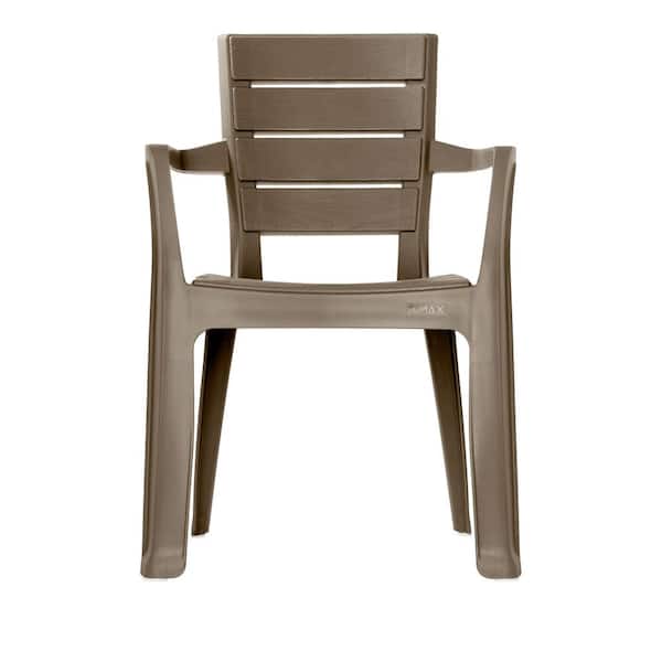Mocha Plastic Indoor and Outdoor Patio Dining Chairs (6-Pack)