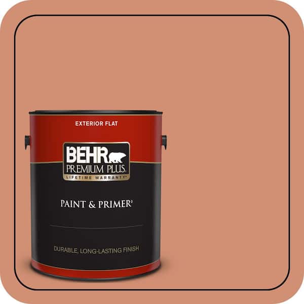 BEHR PREMIUM PLUS 1 gal. #M200-5 Terra Cotta Clay Flat Exterior Paint & Primer