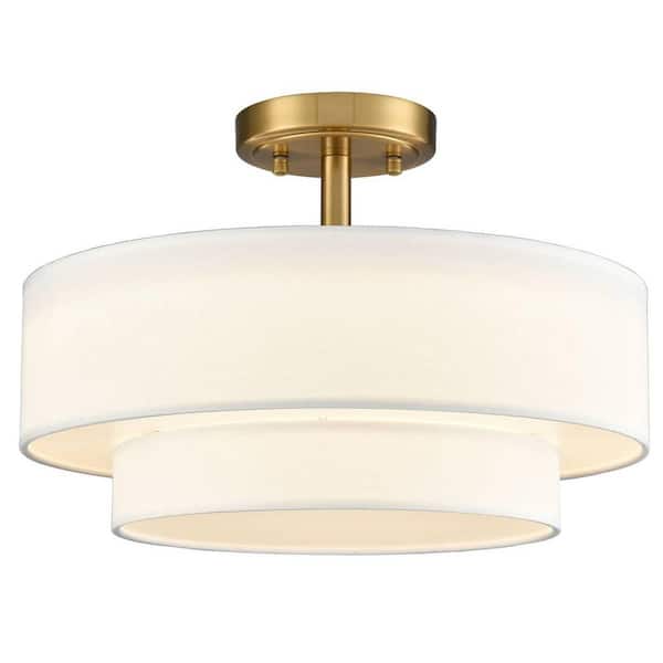 CLAXY 18.11 in. 0-Light Gold Flush Mount with No Glass Shade and No Light Bulb Type Included (1-Pack)