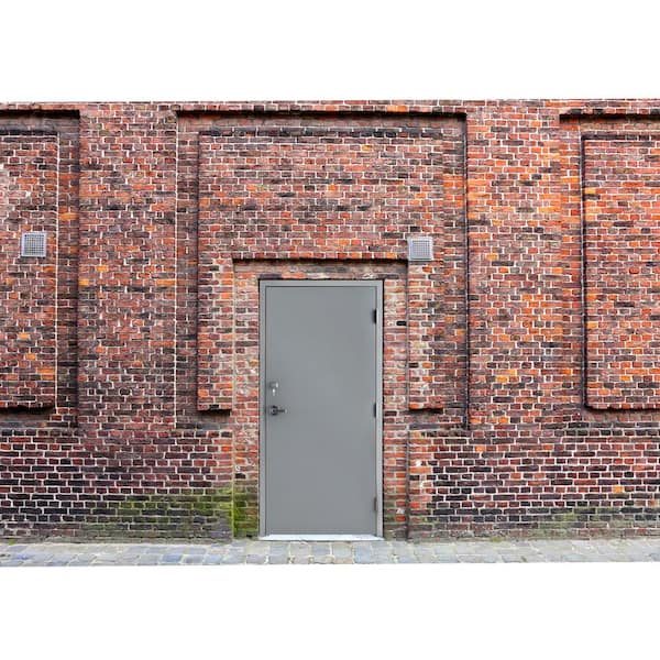 90 Min. Fire-Rated Gray Steel Prehung Commercial Door with Welded Frame, Deadlock and Hardware, Multiple Sizes Available