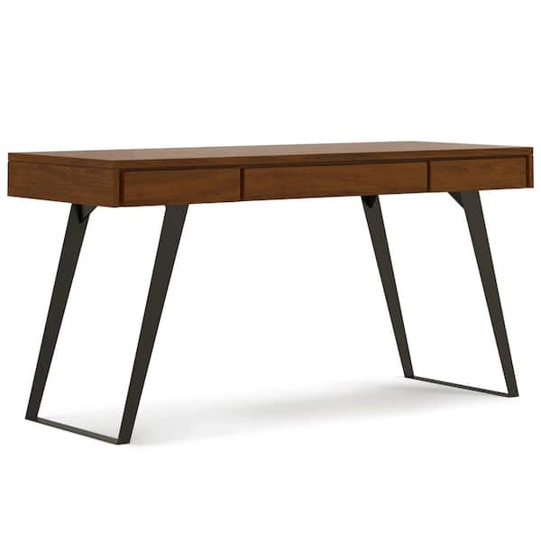 Simpli Home Lowry Modern Industrial 54 in. Wide Desk in Walnut
