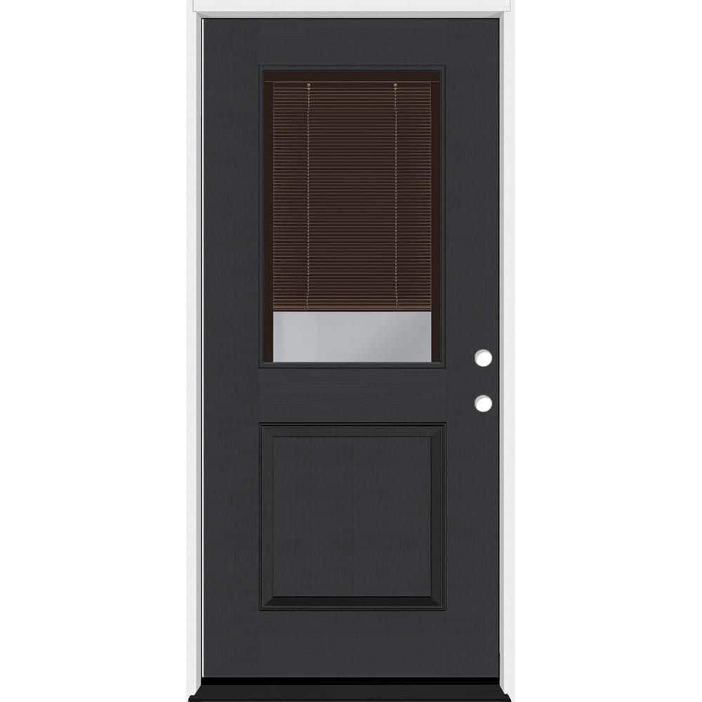 Legacy 30 in. x 80 in. 1/2 Lite Clear Glass Mocha Miniblind LHIS Black Finish Fiberglass Prehung Door w/6-9/16 in. Jamb price history on PriceWatchPro