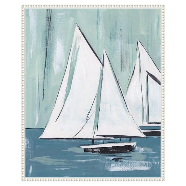 Amanti Art Sailing Winds I by Melissa Wang 23 in. W x 28 in. H. Canvas Wall Art Print Framed in White