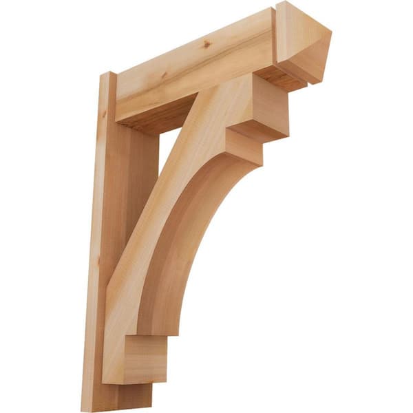 Ekena Millwork 8 in. x 34 in. x 26 in. Merced Arts and Crafts Smooth Western Red Cedar Outlooker