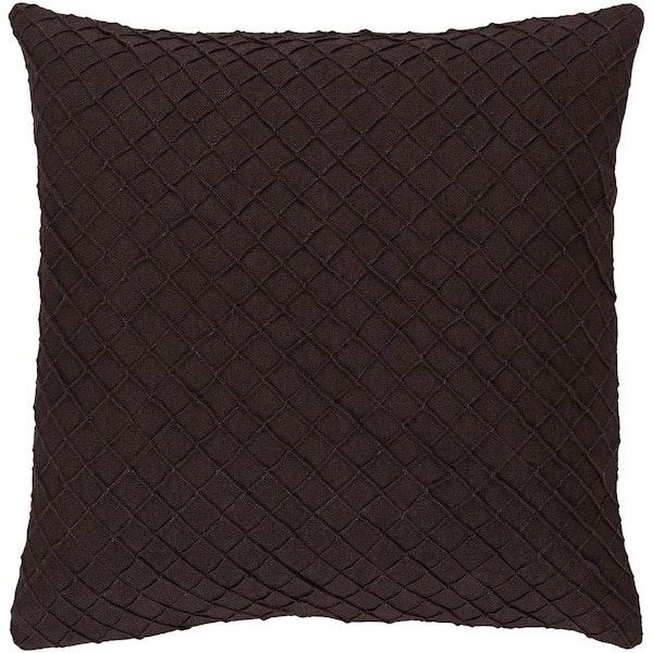 Artistic Weavers Gorleston Dark Brown Solid Polyester 22 in. x 22 in. Throw Pillow
