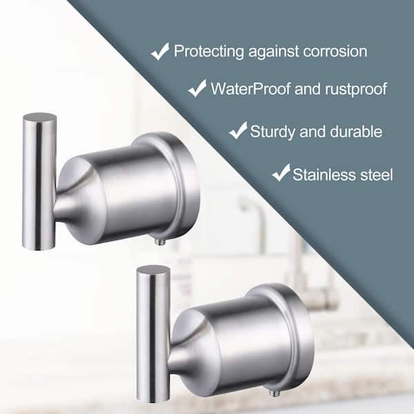 IVIGA Square Wall Mounted Knob Robe Hook and Towel Hook Stainless Steel in  Brushed Nickel (4-Pack) VAC30101X4 - The Home Depot