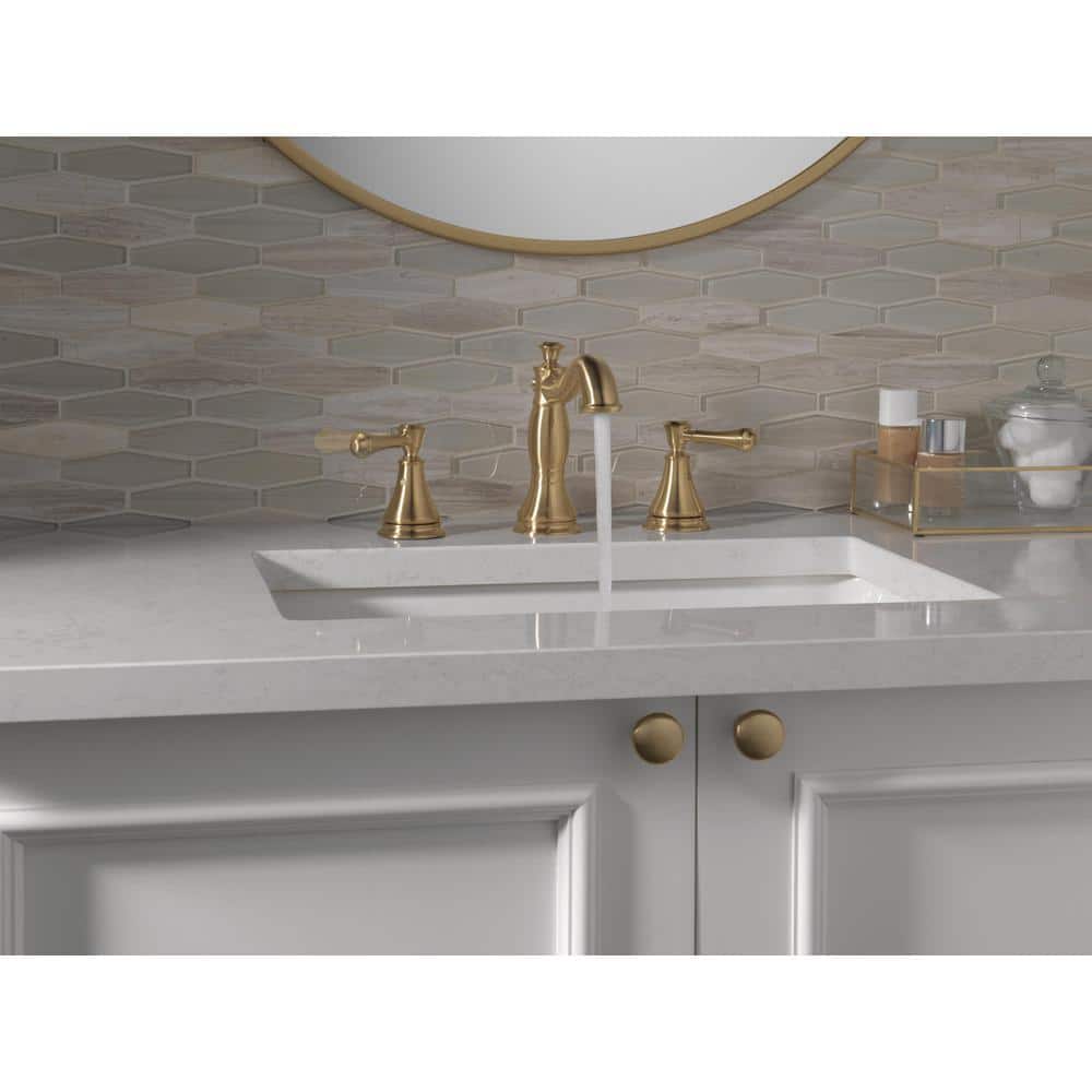 Cassidy 3-Hole Bronze Widespread Bathroom Faucet with Drain Assembly