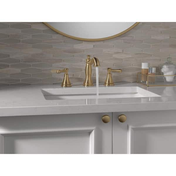 Cassidy Gold 8 in. Widespread 2-Handle Bathroom Faucet with Metal Drain Assembly in Champagne Bronze