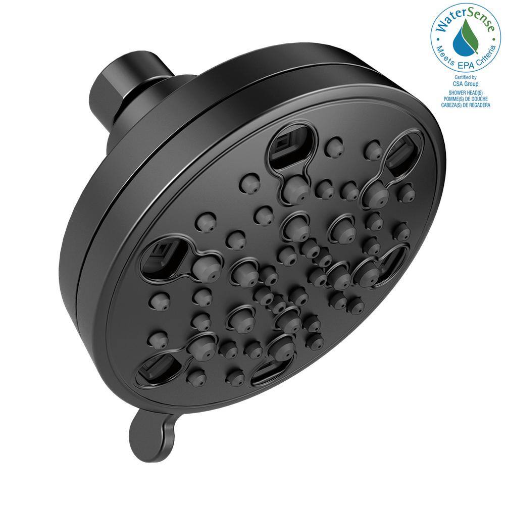 Matte Black Stainless Steel Multi-Setting Wall Mount Shower Head