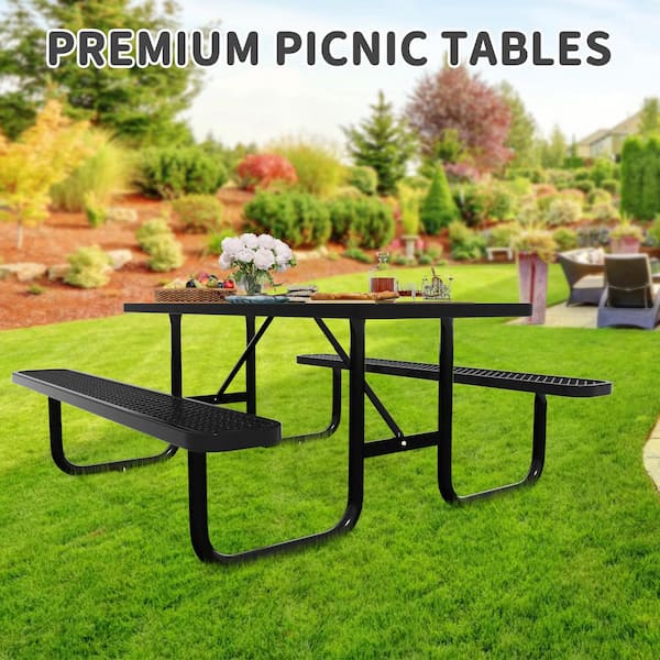 Choosilay Outdoor 72 in. Thermoplastic Coated Rectangle Steel