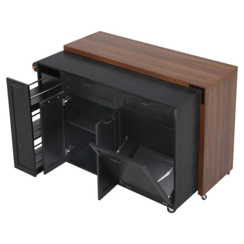 51.2 in. W x 17.7 in. D x 35.6 in. H Bathroom Black Linen Cabinet price history on PriceWatchPro