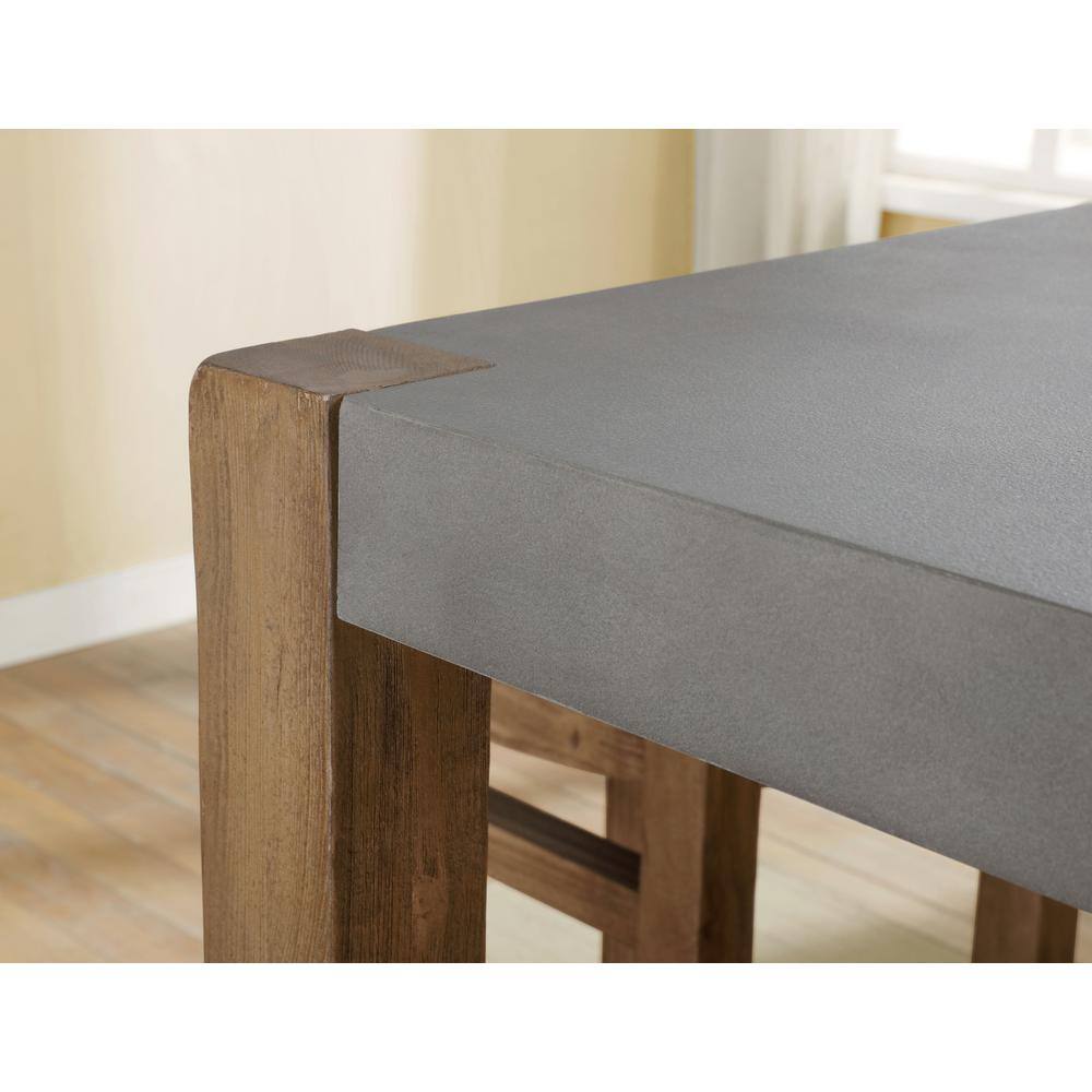 Newport 36" Gray Faux Concrete and Wood Counter Height Table
