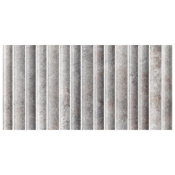 Merola Tile Rubik Greige 5-7/8 in. x 11-3/4 in. Ceramic Wall Take Home Tile Sample