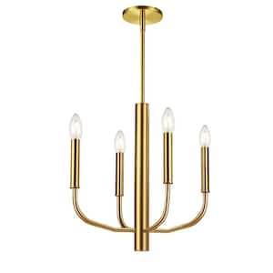Eleanor 4-Light Aged Brass Candle Chandelier