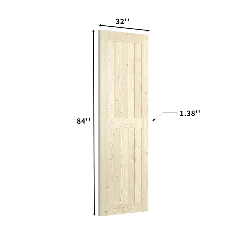 Knotty Pine 32" x 84" Unfinished Sliding Barn Door with Hardware Kit