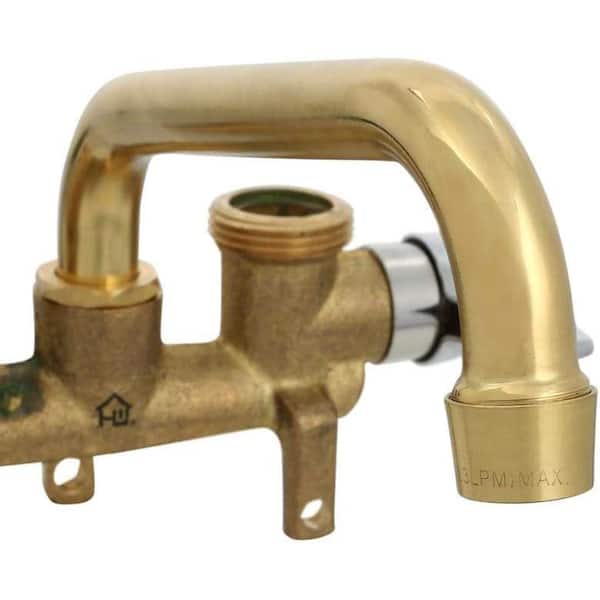Lukvuzo Dual-Handle Utility Faucet in Chrome Rough Brass