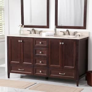 Claxby 60 in. W x 22 in. D x 34 in. H Bathroom Vanity Cabinet in Chocolate