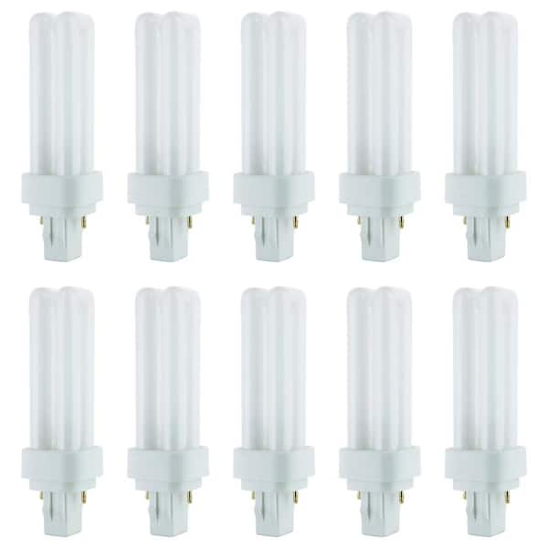 42-Watt Equivalent PL-C GX23-2 2-Pin Base CFL Plug In-Light Bulb in Daylight White 5000K (10-Pack)