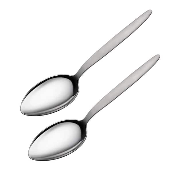 2-Pack 9 in. Stainless Steel Chef Kunz Spoon for Solid Sauce Spoons, Plating, Quenelle and Cooking, Serving and Basting