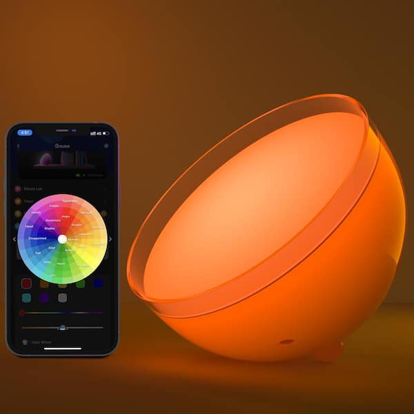 Smart Portable White 3.7 in. Table Lamp RGBWW WiFi Enabled Indoor Integrated LED with App Control