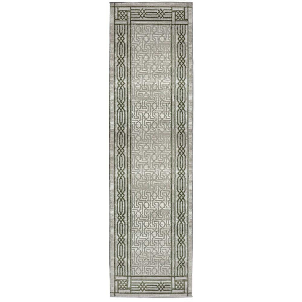 Davide 1231 Transitional Bordered Green 2 ft. x 8 ft. Runner Area Rug price history on PriceWatchPro