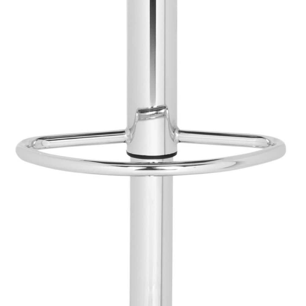 Transitional Chrome and Purple Leather Adjustable Swivel Bar Stool