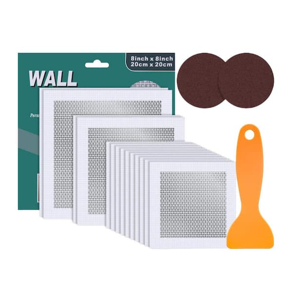 4 in. 6 in. 8 in. Self-Adhesive Drywall Patch Kit for Large Holes Wall, Repair Home, Kitchen, Office Building (14-Pack)