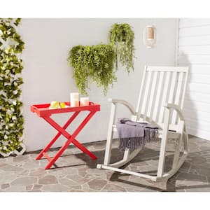 Clayton White Washed Acacia Wood Outdoor Rocking Chair