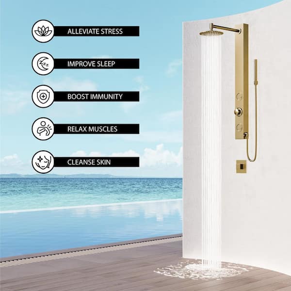 VIGO Gardenia 39 in. H x 4 in. W 2-Jet Shower Panel System with