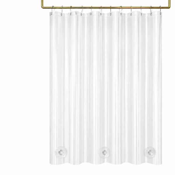 Heavy Duty Clear 72 x 72 in 12 Gauge Waterproof Shower Curtain Liner with Weighted Bottom Stones and 12