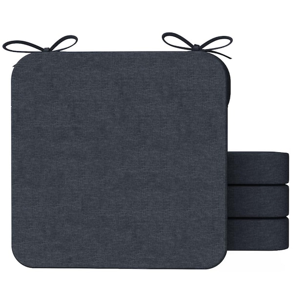 Unbranded 16 in. x 16 in. x 2 in. Square Indoor Chair Cushions Removable Cover Kitchen and Dining Chairs, Charcoal Gray (Set of 4)