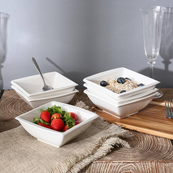 MALACASA Series Blance 6-Piece Ivory White Porcelain Dinnerware