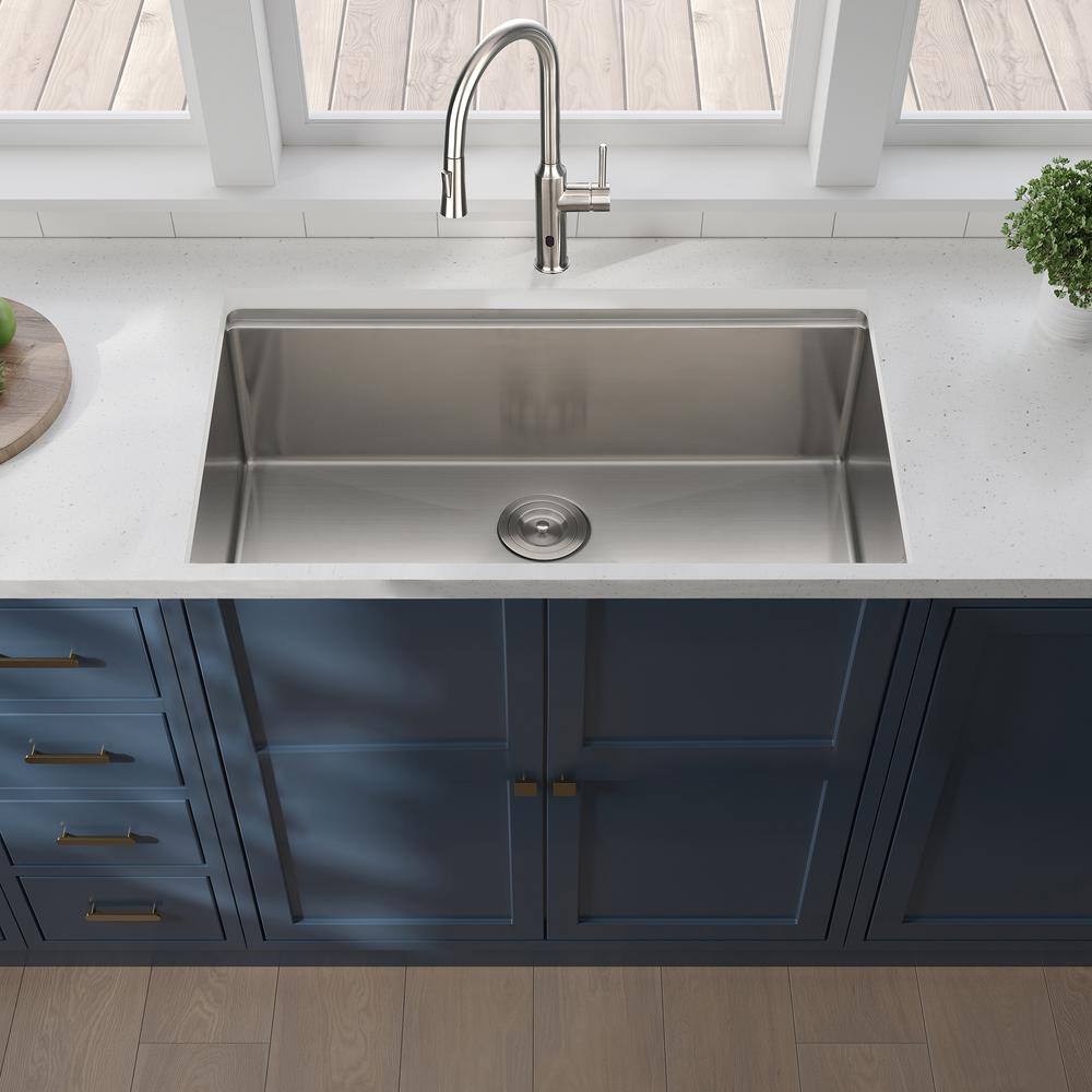 32'' Stainless Steel Undermount Single Bowl Kitchen Sink with Accessories