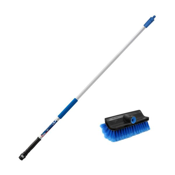 Unger 12 Ft. Aluminum Telescoping Pole With Connect And Clean Locking Cone And Quick Flip Clamps 972940