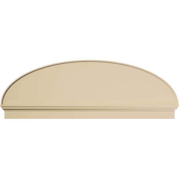 Ekena Millwork 72-in W x 24-7/8-in H x 2-3/4-in P Elliptical Smooth Signature Urethane Combination Pediment, Primed Tan