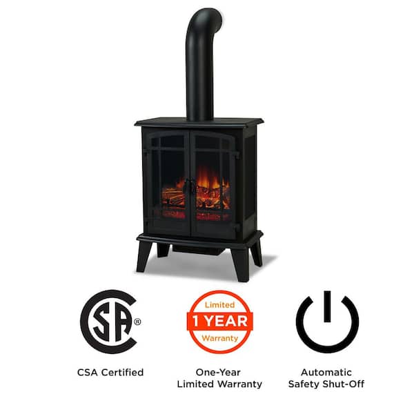 Real Flame Foster 25 in. Freestanding Iron Electric Fireplace in