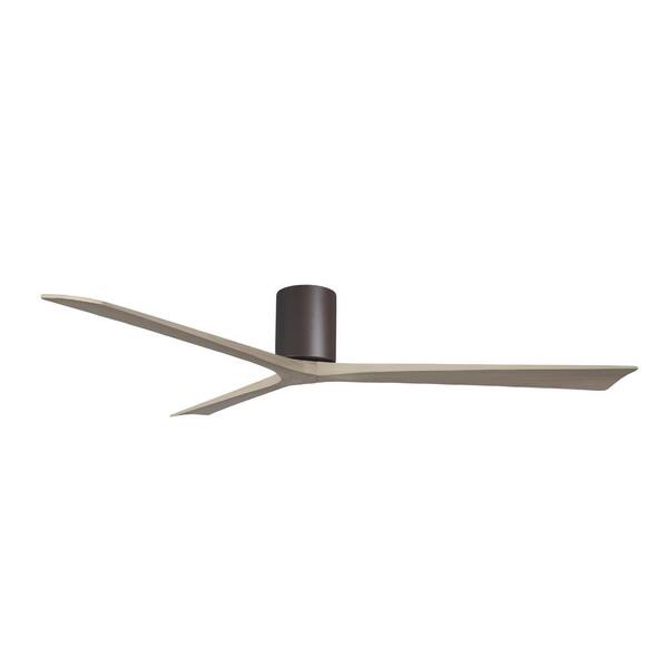 Matthews Fan Company Irene-H 52-in Textured Bronze Indoor/Outdoor Flush Mount Ceiling Fan with Remote (3-Blade)