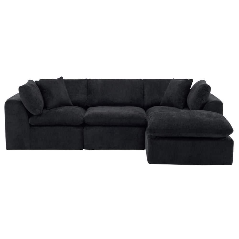108.00 in. Square Arms Chenille Modular Sofa Unfinished