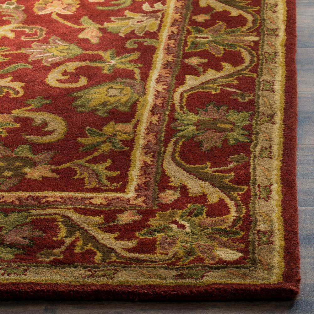Elegant Heirloom Red Wool 3' x 5' Hand-Tufted Area Rug