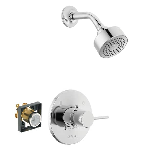 Modern Single Handle 1-Spray Shower Faucet 1.75 GPM with Pressure Balance in Chrome