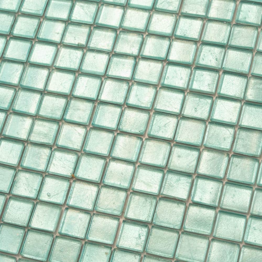 Skosh Pine Green Glossy Glass Mosaic Wall and Floor Tile