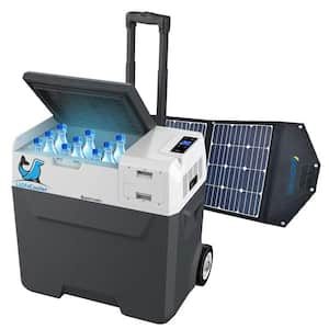 LiONCooler 52 Qt. Battery Powered Portable Chest Fridge Freezer with 10+ Hour Run Time and DC/AC Solar Panel Included