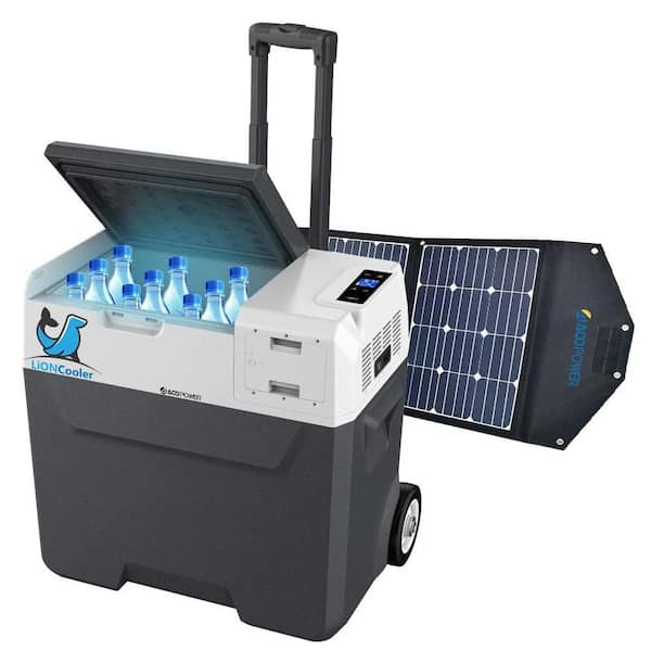 ACOPower LiONCooler 52 Qt. Battery Powered Portable Chest Fridge Freezer with 10+ Hour Run Time and DC/AC Solar Panel Included
